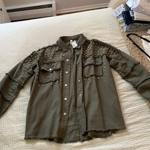 Brand new studded button down jacket